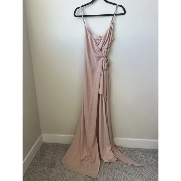 Show Me Your Mumu Liz Maxi Bridesmaid Wedding Dress Dusty Blush Crisp NWT$188 S - Picture 3 of 9